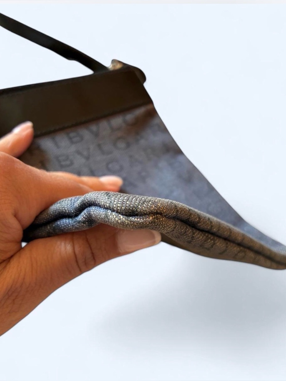 Bulgari Denim Canvas and Black Leather LOGOMANIA Crossbody mini bag - Picture 4 of 8